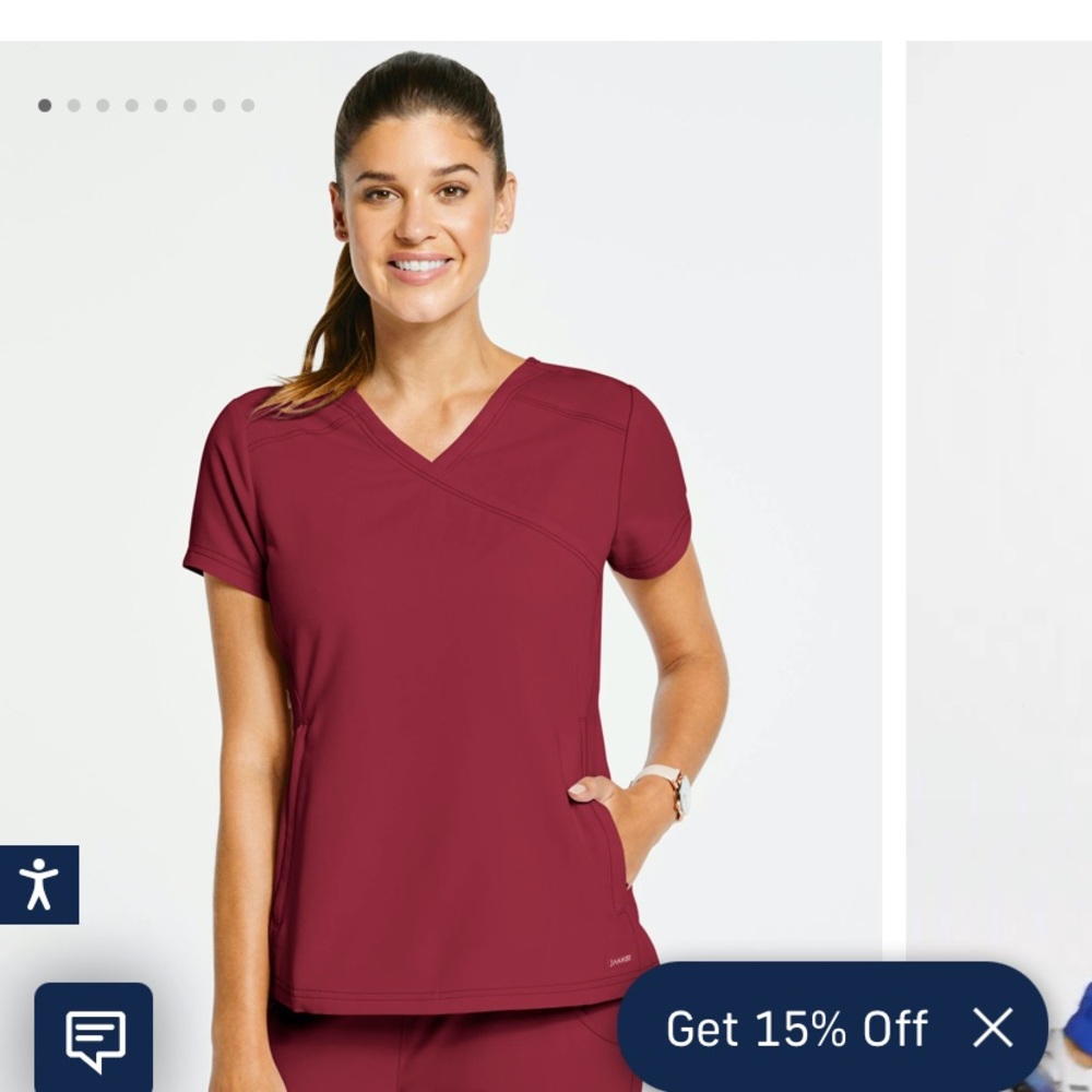 BRAND NWOT Jaanuu by Dr. Neela Scrub Top in Wine